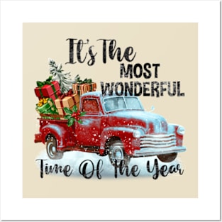 It’s the most wonderful time of the year , rustic old truck, truck Christmas presents Posters and Art